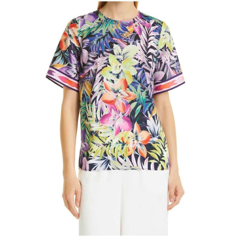 Kobi Halperin Cara Blouse Women’s Floral Print Short Sleeve Blouse Size Medium M